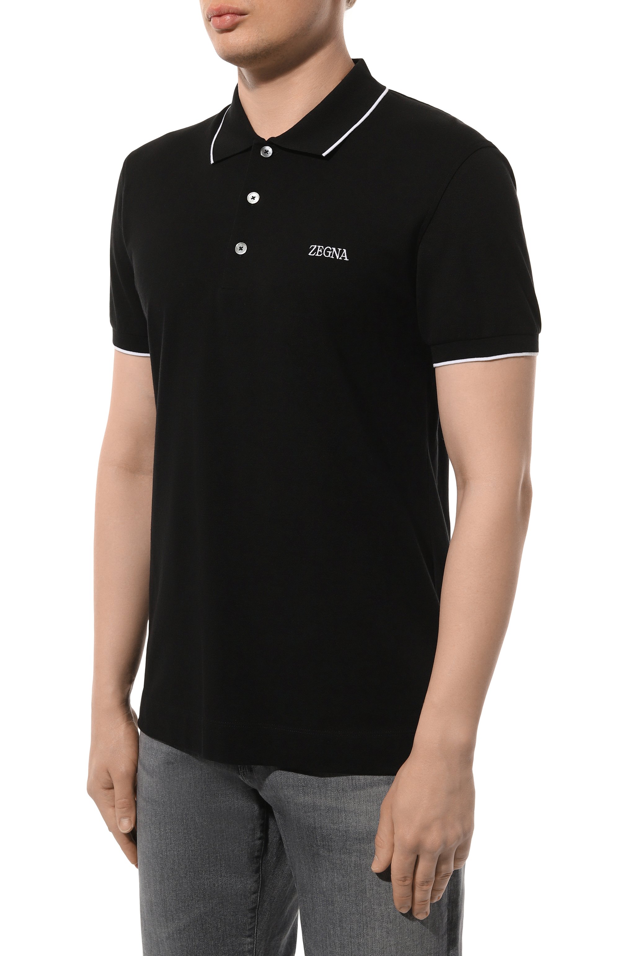 Хлопковое поло ZEGNA, арт. E7358A5/B746, фото 3