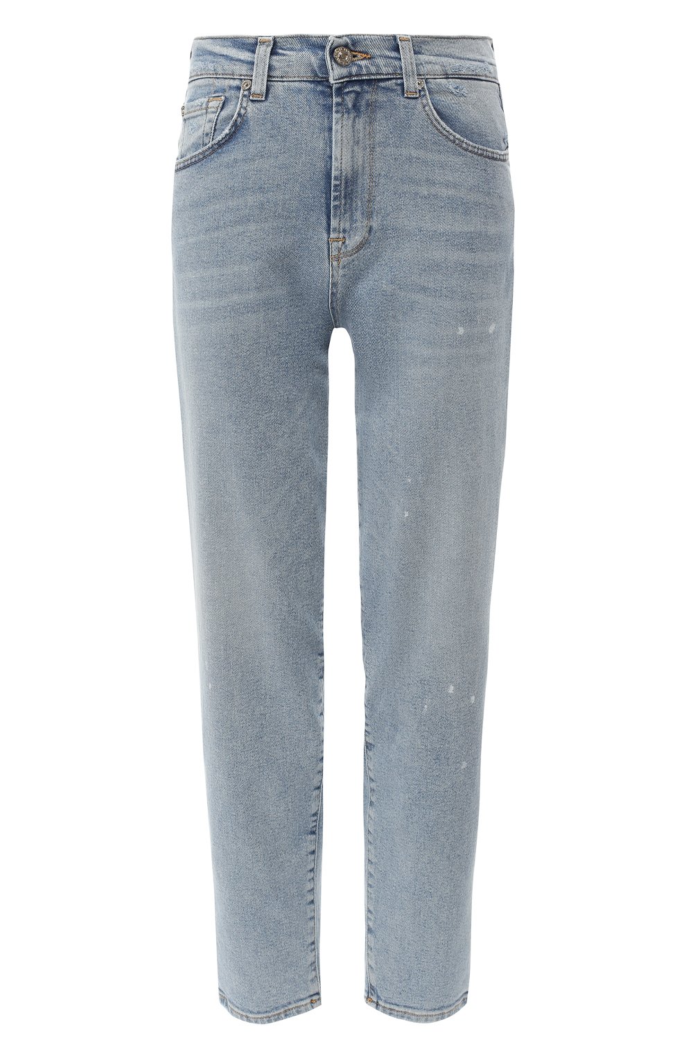 Джинсы с потертостями 7 FOR ALL MANKIND голубого цвета по цене 17950 руб., арт. JSA7R830PH, фото 1 Джинсы с потертостями 7 FOR ALL MANKIND, арт. JSA7R830PH, фото 1
