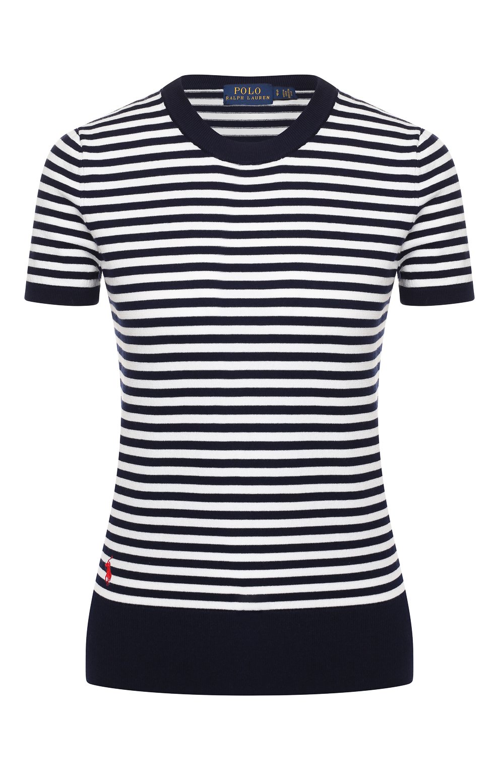 Хлопковый топ POLO RALPH LAUREN темно-синего цвета по цене 15200 руб., арт. 211780395, фото 1 Хлопковый топ POLO RALPH LAUREN, арт. 211780395, фото 1