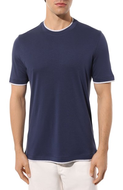 Футболка из хлопка и шелка BRUNELLO CUCINELLI, арт. MTS877427, фото 3