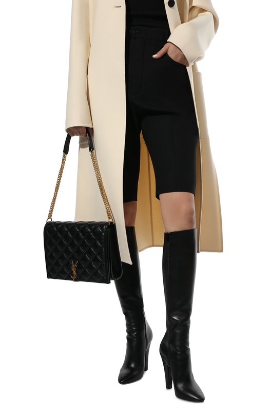 Кожаные сапоги 68 Saint Laurent Чёрный, фото 3