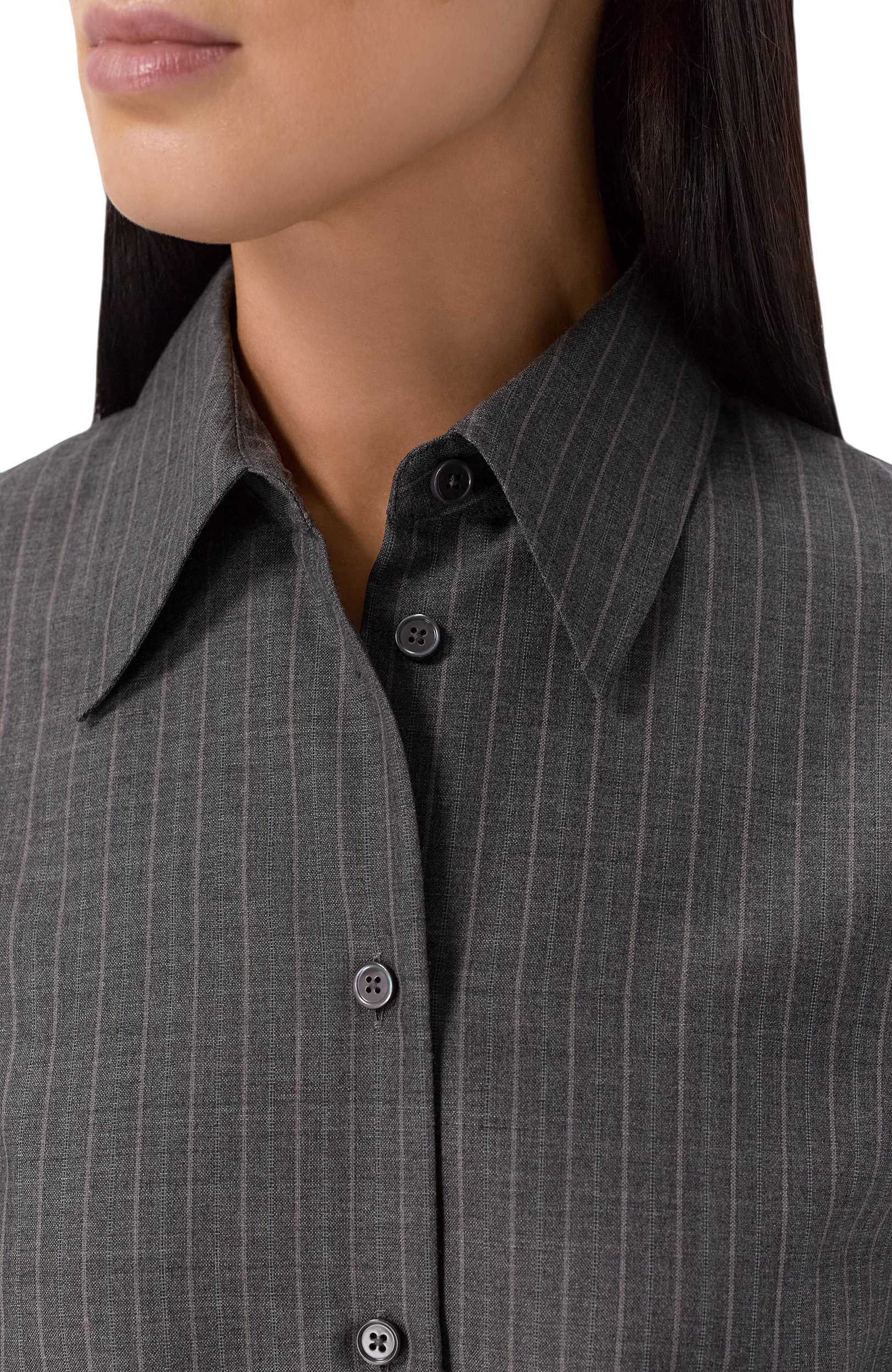 Шерстяная рубашка JIL SANDER серого цвета по цене 184000 руб., арт. J02DL0309/J40336, фото 5 Шерстяная рубашка JIL SANDER, арт. J02DL0309/J40336, фото 5