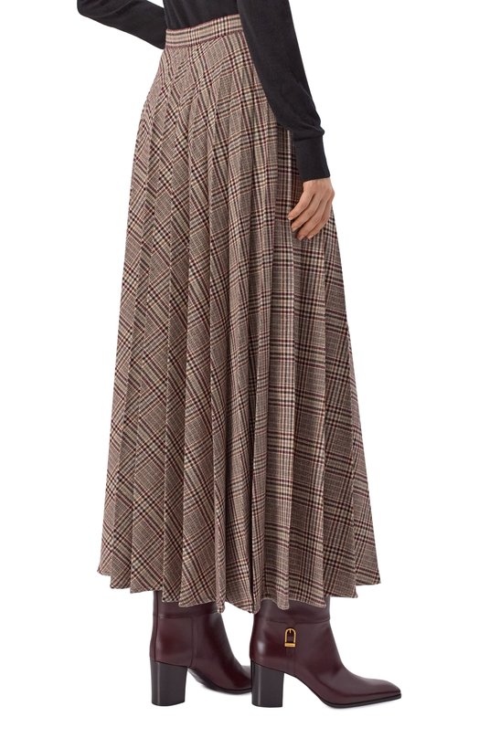 Шерстяная юбка Saint Laurent 843874/Y3D12 Бежевый  843874/Y3D12 Фото 4