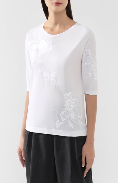 Хлопковая футболка DRIES VAN NOTEN белого цвета по цене 20850 руб., арт. 192-11176-8611, фото 3 Хлопковая футболка DRIES VAN NOTEN, арт. 192-11176-8611, фото 3