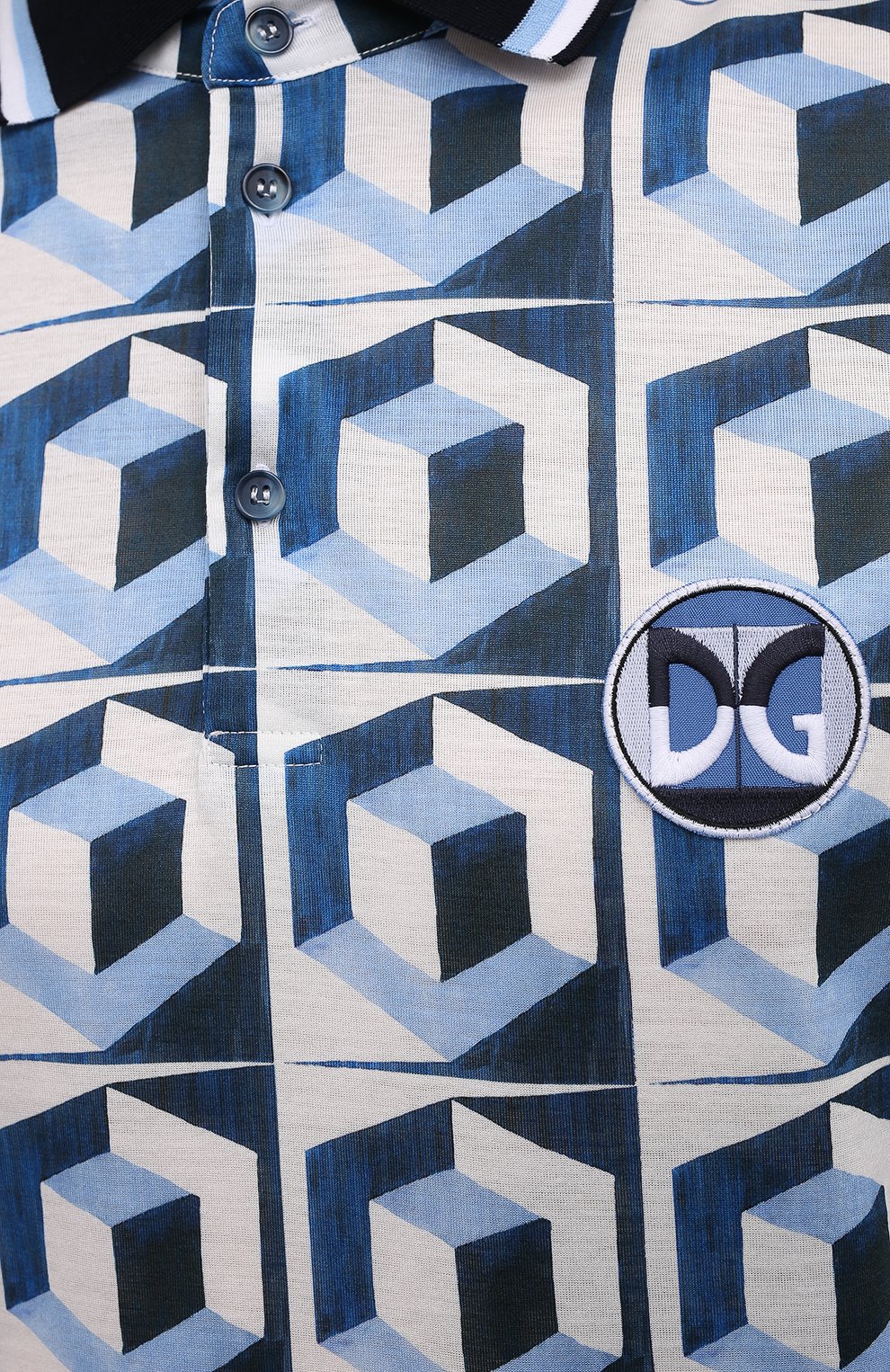 Хлопковое поло DOLCE & GABBANA голубого цвета по цене 59950 руб., арт. G8LW6Z/FI70I, фото 5 Хлопковое поло DOLCE & GABBANA, арт. G8LW6Z/FI70I, фото 5