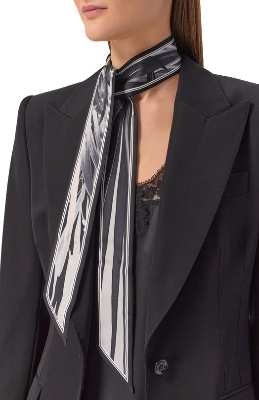Шелковый шарф-твилли Elie Saab 710009234 Чёрный  710009234 Фото 2