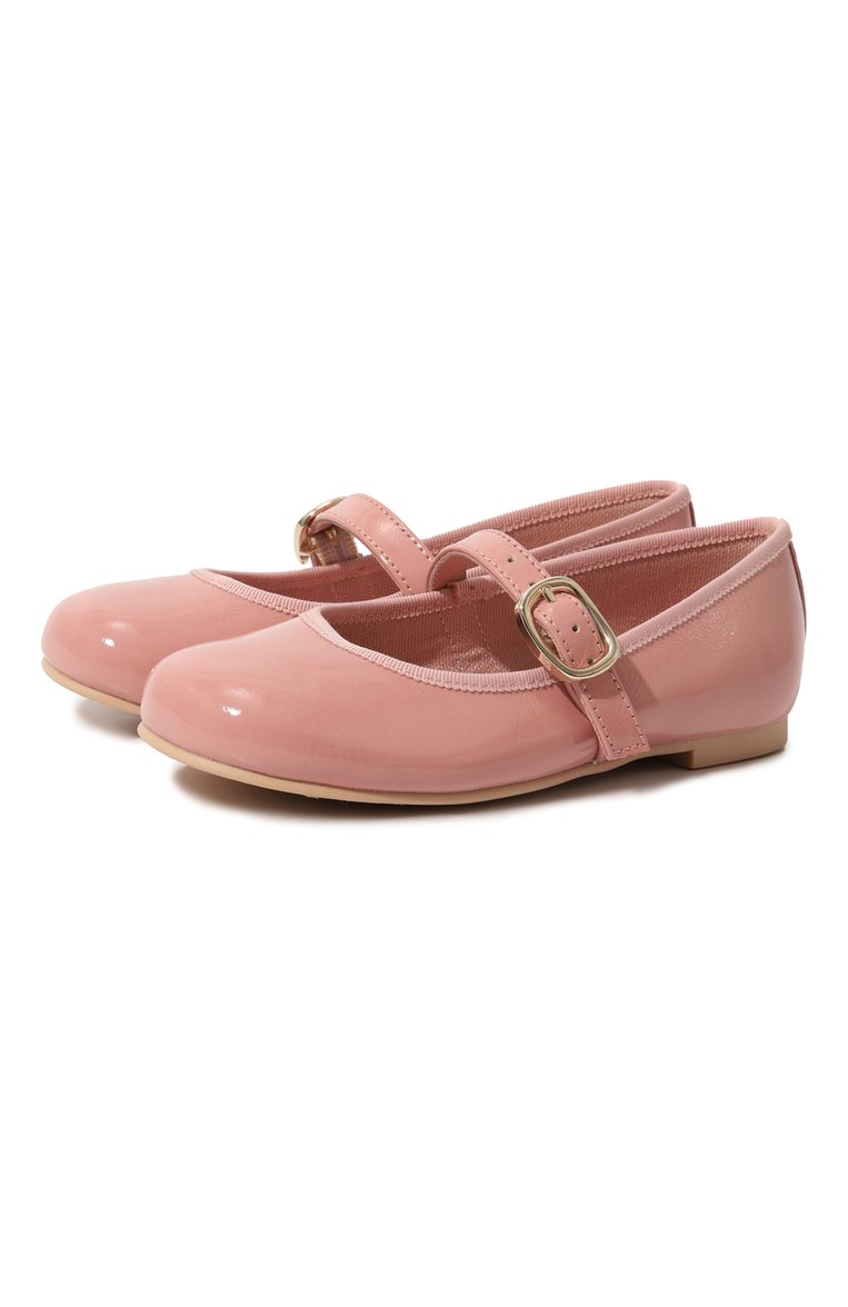 Детские кожаные балетки PRETTY BALLERINAS розового цвета, арт. 49106 | Фото 1 (Региональные ограничения белый список (Axapta Mercury): Не проставлено; Материал внутренний: Натуральная кожа; Материал сплава: Проставлено; Нос: Не проставлено)