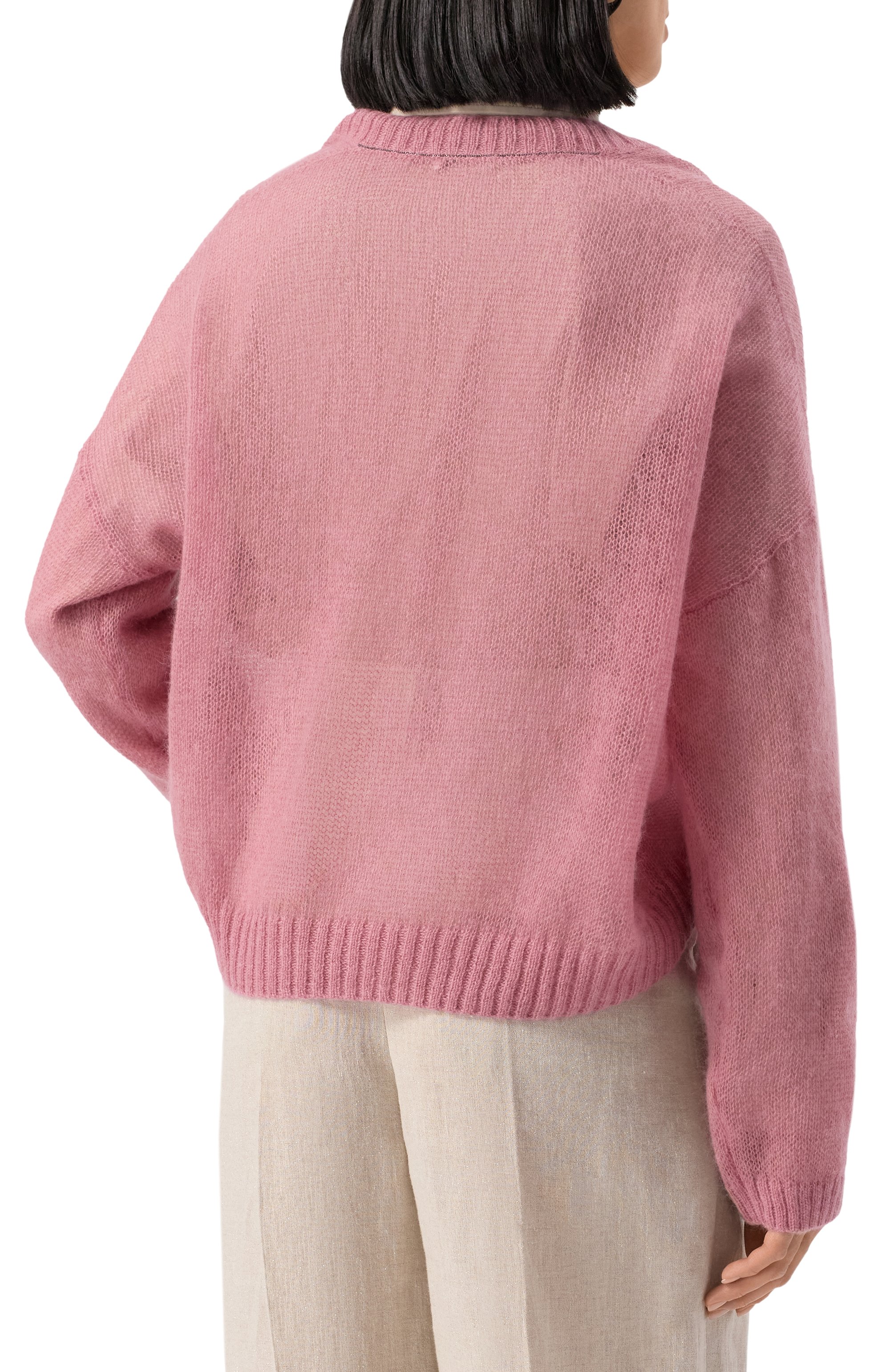 Пуловер BRUNELLO CUCINELLI розового цвета по цене 120000 руб., арт. M2I776822, фото 4 Пуловер BRUNELLO CUCINELLI, арт. M2I776822, фото 4