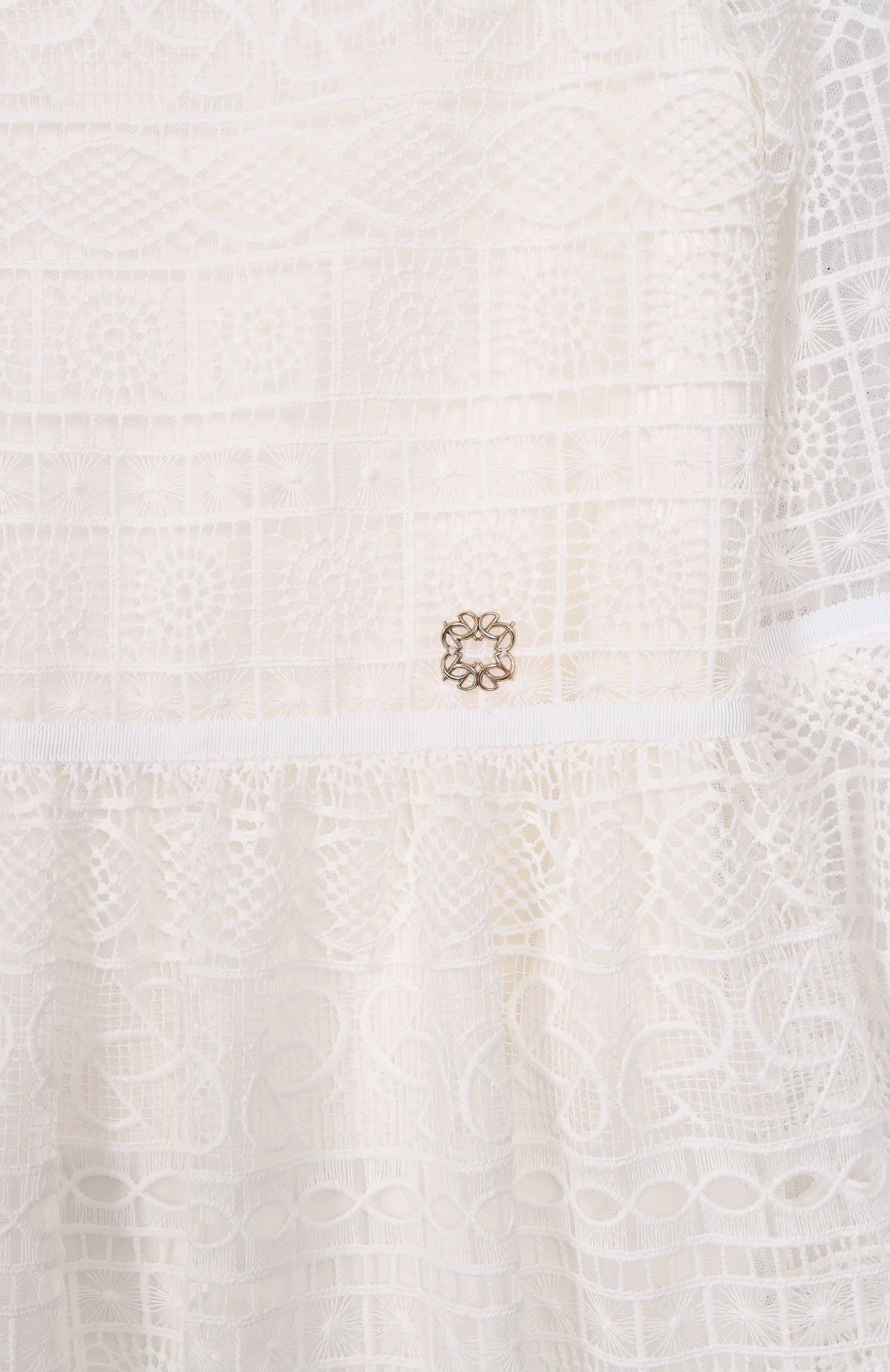 Хлопковое платье ELIE SAAB JUNIOR кремового цвета по цене 115000 руб., арт. EFAB118 MX/TS1124_001, фото 3 Хлопковое платье ELIE SAAB JUNIOR, арт. EFAB118 MX/TS1124_001, фото 3