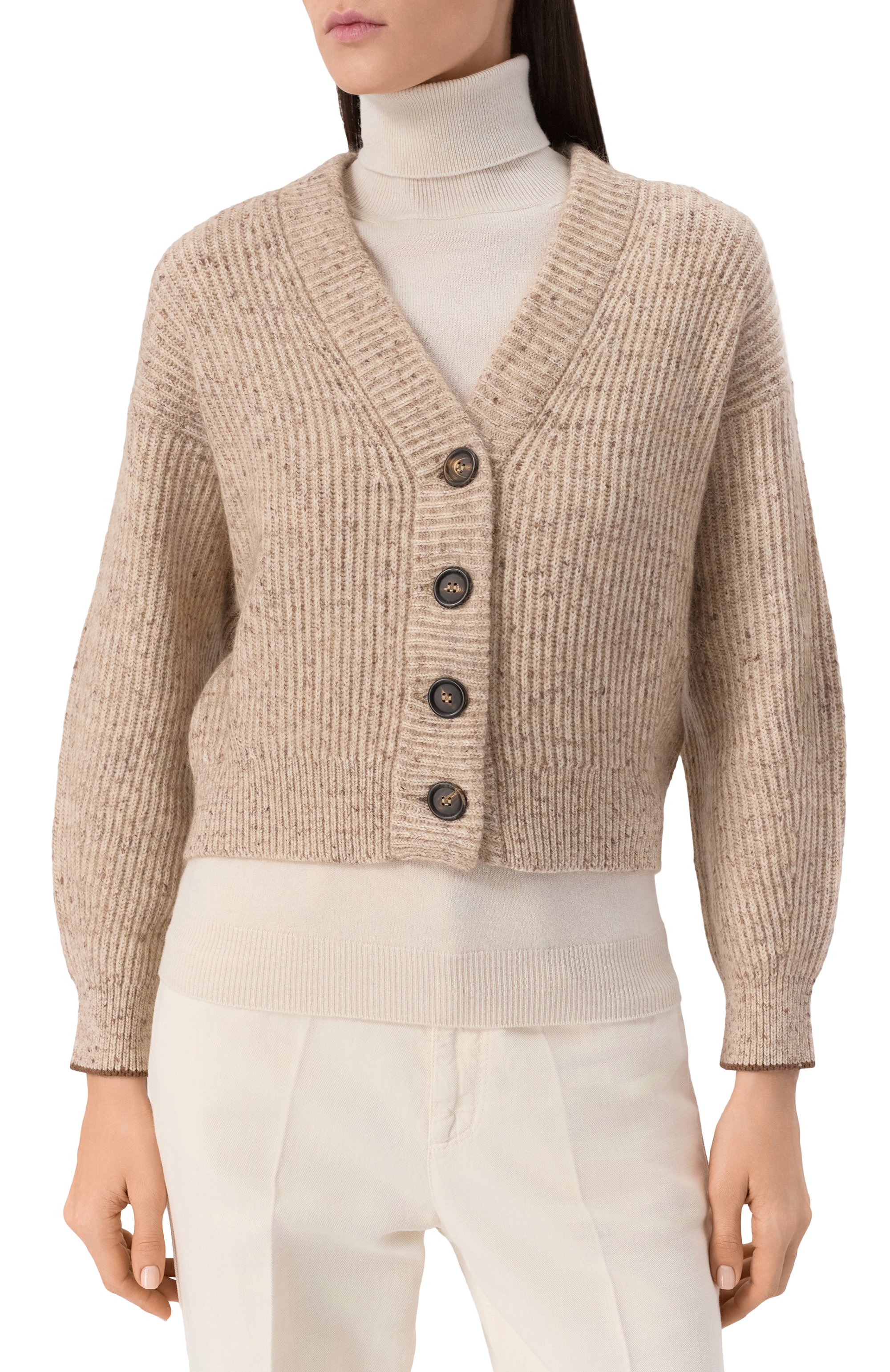 Кардиган из шерсти и льна BRUNELLO CUCINELLI, арт. M0L591106P, фото 3