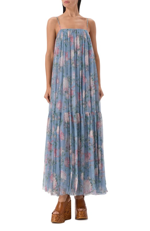 Шелковое платье Chloé CH25UR055459 Голубой  CH25UR055459 Фото 3