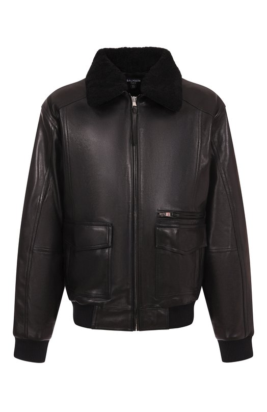 Кожаный бомбер Balmain FH0TF998/LC62 Чёрный FH0TF998/LC62