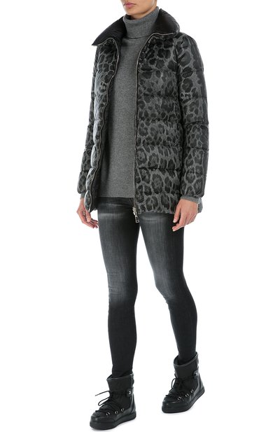 Стеганый пуховик с высоким воротником и леопардовым принтом MONCLER, арт. B2-093-49414-00-53596, фото 2