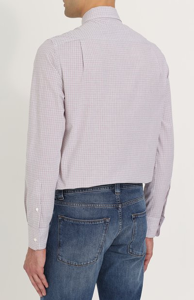 Хлопковая рубашка с воротником button down LORO PIANA, арт. FAG3502, фото 4