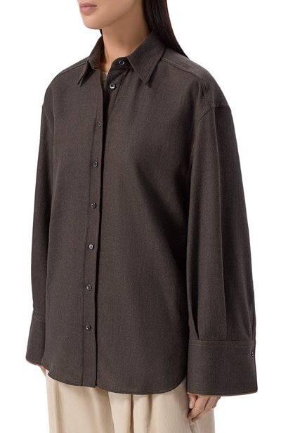 Шерстяная рубашка BRUNELLO CUCINELLI темно-коричневого цвета по цене 197500 руб., арт. MP550M1M06, фото 3 Шерстяная рубашка BRUNELLO CUCINELLI, арт. MP550M1M06, фото 3