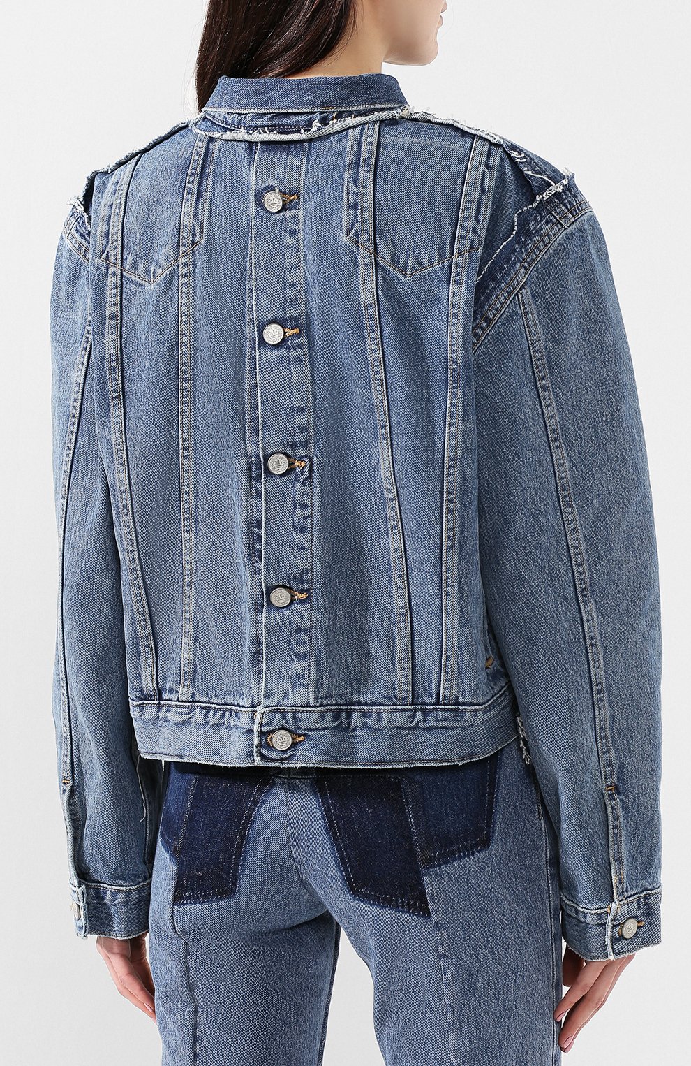 Джинсовая куртка VETEMENTS синего цвета по цене 128500 руб., арт. USS193002/W, фото 4 Джинсовая куртка VETEMENTS, арт. USS193002/W, фото 4