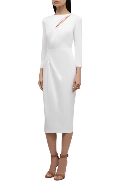 Платье из вискозы GIORGIO ARMANI белого цвета по цене 135500 руб., арт. 3LAA74/AJFBZ, фото 3 Платье из вискозы GIORGIO ARMANI, арт. 3LAA74/AJFBZ, фото 3