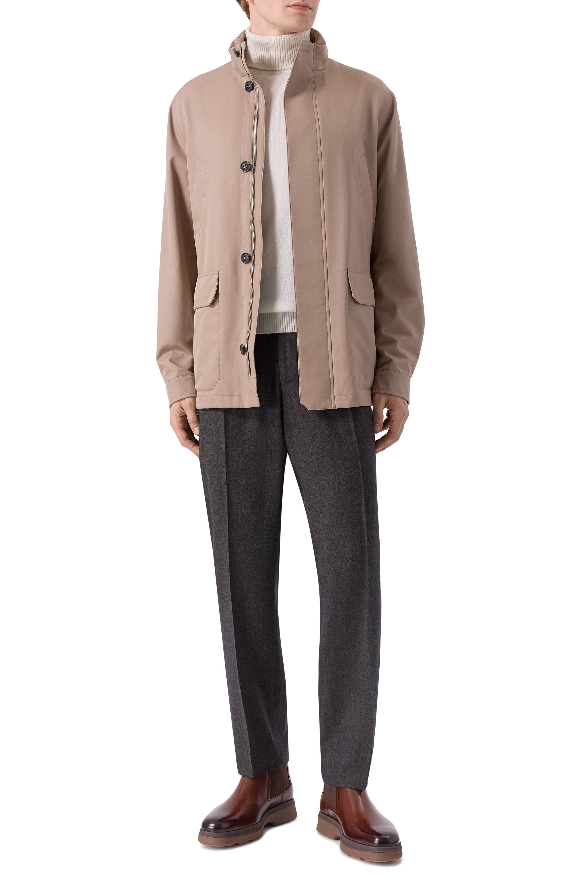 Кожаные челси easy nova SANTONI коричневого цвета по цене 106000 руб., арт. MGEG19169TTAXNTG, фото 2 Кожаные челси easy nova SANTONI, арт. MGEG19169TTAXNTG, фото 2