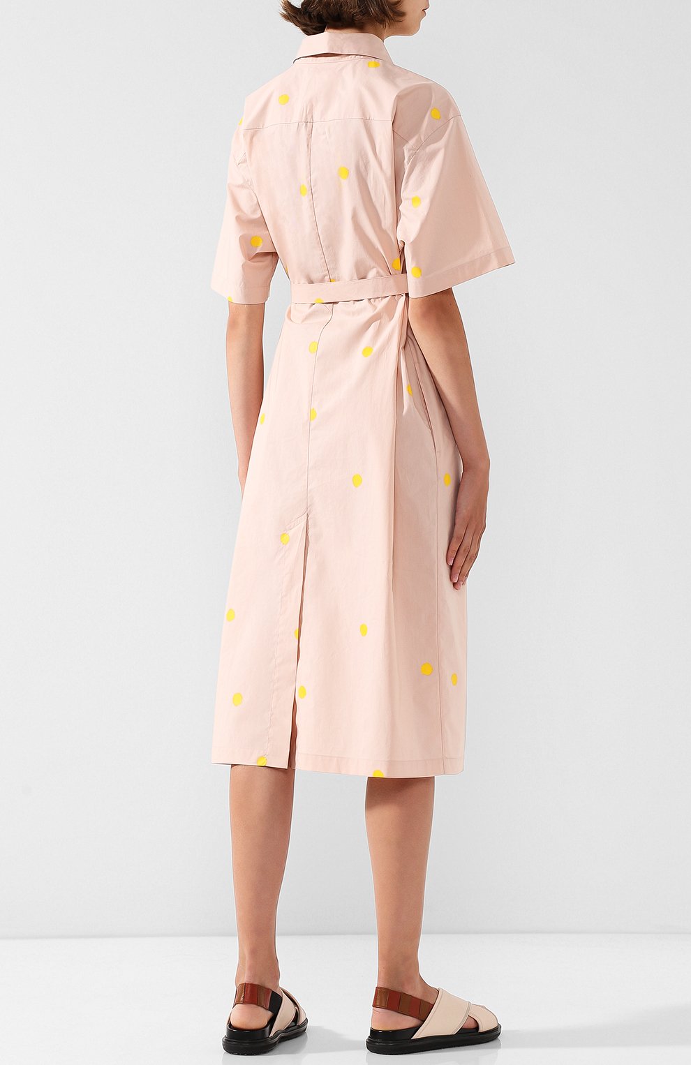 Хлопковое платье-рубашка с поясом в горох NINA DONIS, арт. 38ND32, фото 4