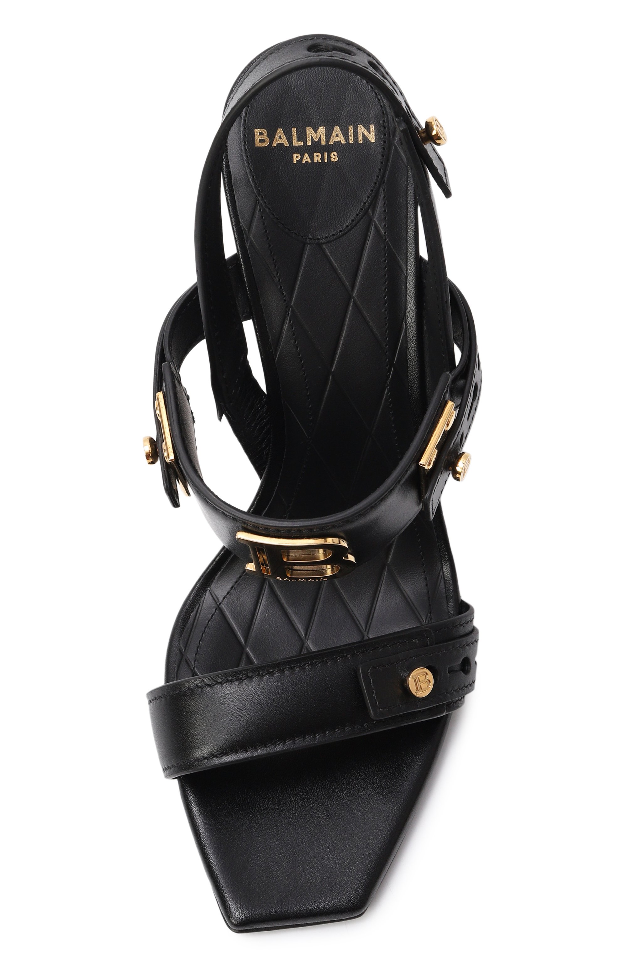 Кожаные босоножки b-buzz 95 BALMAIN, арт. EN1UH086/LVIT, фото 6