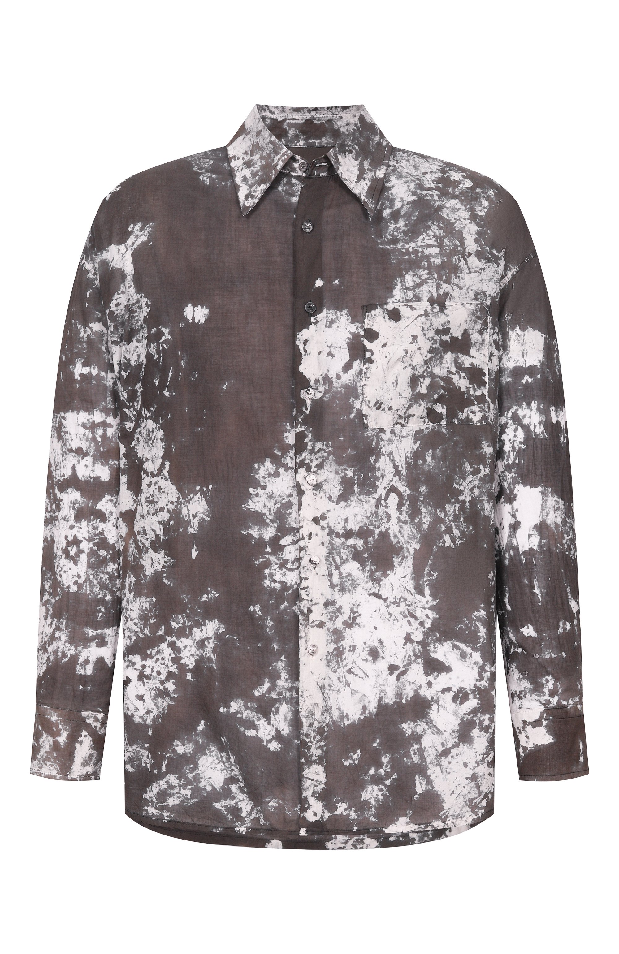 Хлопковая рубашка NEVER ENOUGH темно-серого цвета по цене 39950 руб., арт. 1B5M026-486/MSL019 W062 SH 5, фото 1 Хлопковая рубашка NEVER ENOUGH, арт. 1B5M026-486/MSL019 W062 SH 5, фото 1