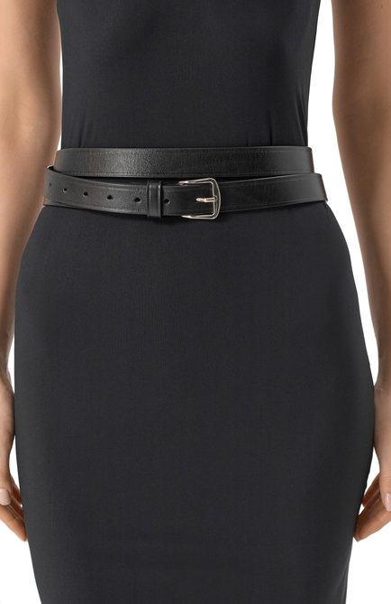 Женский кожаный ремень ANN DEMEULEMEESTER черного цвета, арт. B0012595/LT128 | Фото 2 (Материал: Натуральная кожа; Нос: Не проставлено; Материал сплава: Проставлено)