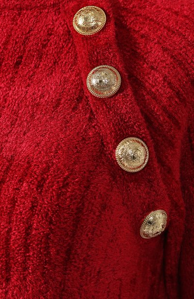Водолазка из вискозы BALMAIN красного цвета по цене 154500 руб., арт. SF13184/K443, фото 5 Водолазка из вискозы BALMAIN, арт. SF13184/K443, фото 5