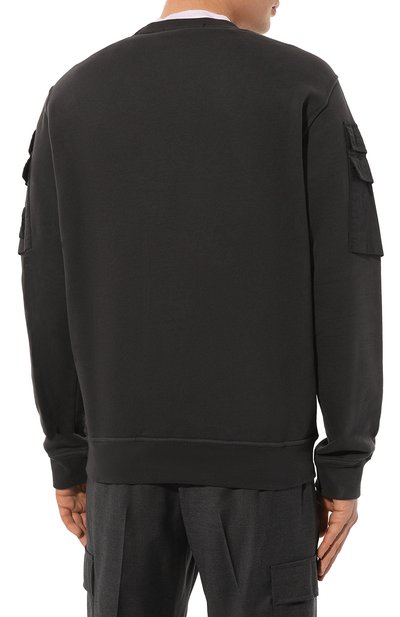 Хлопковый свитшот STONE ISLAND темно-серого цвета по цене 43200 руб., арт. 791560577, фото 4 Хлопковый свитшот STONE ISLAND, арт. 791560577, фото 4