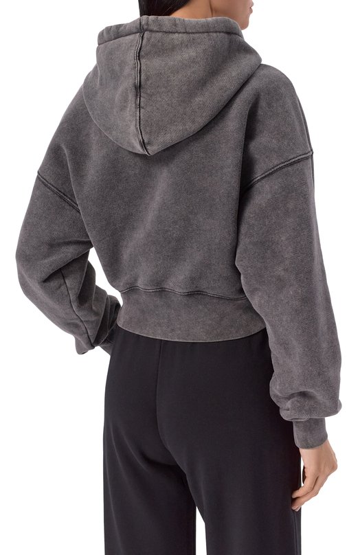 Хлопковое худи Off-White 0WBB056F25FLE003 Серый  0WBB056F25FLE003 Фото 4