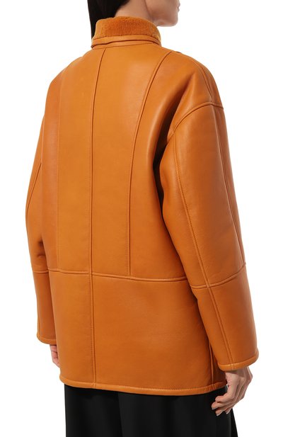 Дубленка из овчины MASLOV оранжевого цвета по цене 260000 руб., арт. SH090, фото 4 Дубленка из овчины MASLOV, арт. SH090, фото 4