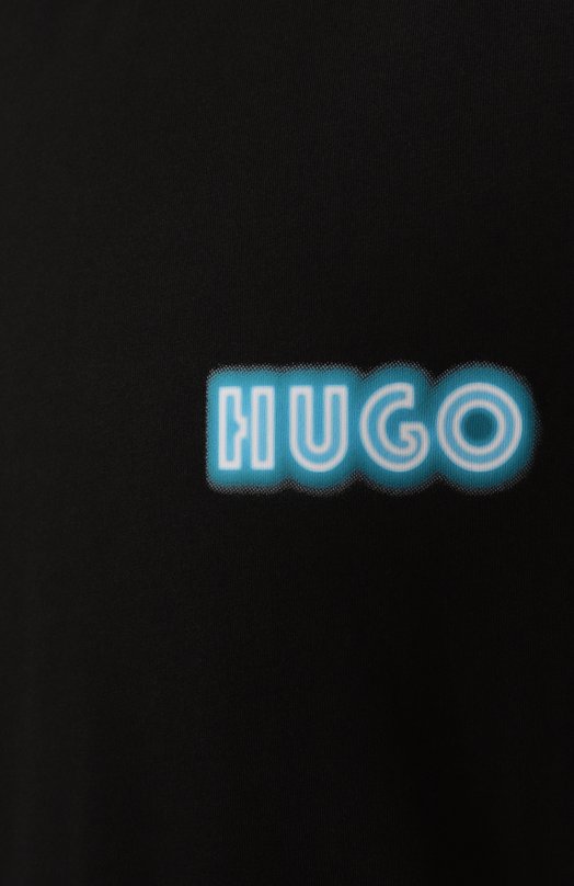 Хлопковая футболка HUGO 50538512 Чёрный  50538512 Фото 6