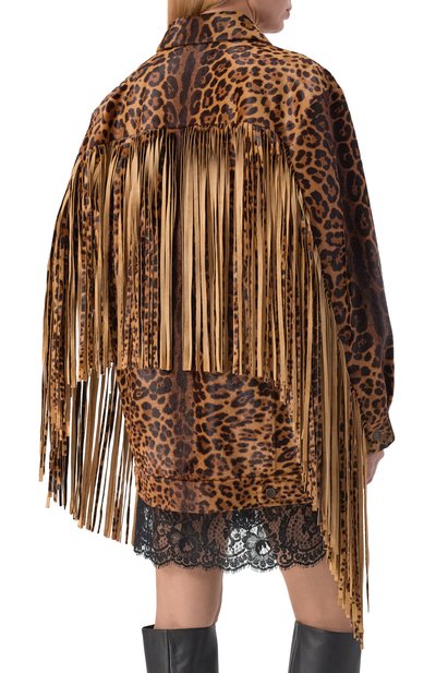 Кожаная куртка DOLCE & GABBANA леопардового цвета по цене 1915000 руб., арт. F9T45L/HULXR, фото 4 Кожаная куртка DOLCE & GABBANA, арт. F9T45L/HULXR, фото 4