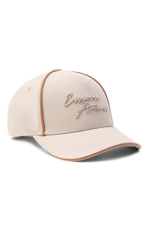 Хлопковая бейсболка Emporio Armani EW004173/AF14765 Бежевый EW004173/AF14765