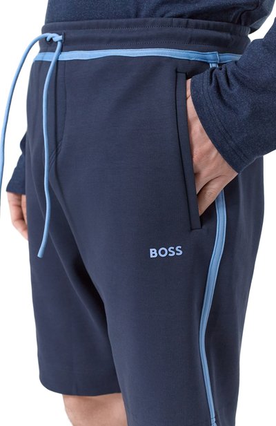 Хлопковые шорты BOSS GREEN темно-синего цвета по цене 17950 руб., арт. 50530051, фото 5 Хлопковые шорты BOSS GREEN, арт. 50530051, фото 5
