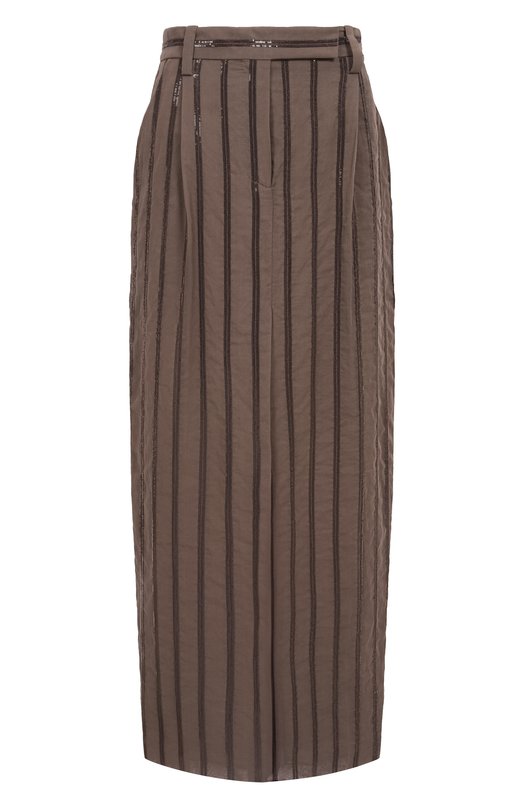 Хлопковая юбка Brunello Cucinelli MH911G3786 Коричневый MH911G3786
