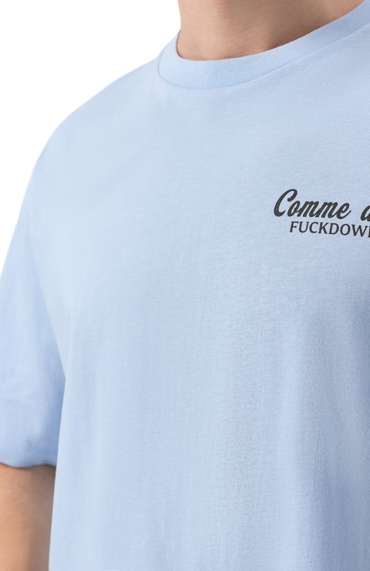 Хлопковая футболка Comme des Fuckdown CFABM01929 Голубой  CFABM01929 Фото 5