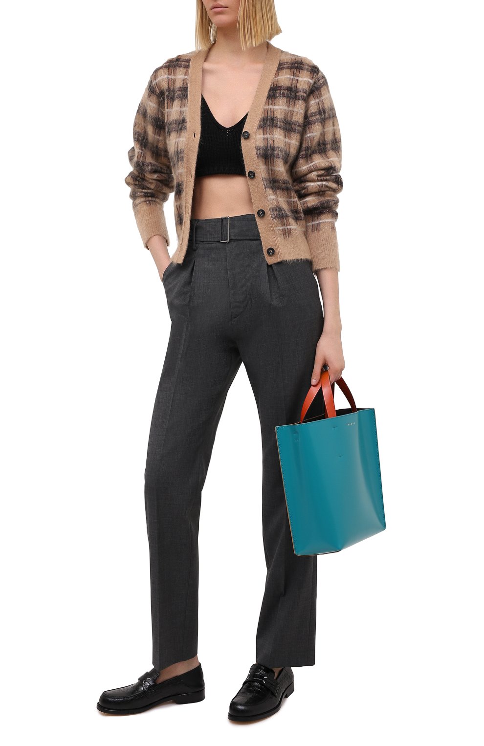 Кардиган N21 коричневого цвета по цене 49950 руб., арт. 20I N2S0/A019/7086, фото 2 Кардиган N21, арт. 20I N2S0/A019/7086, фото 2