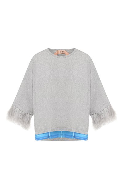 Женский хлопковый топ с перьевой отделкой N21, арт. 19E N2M0/F051/4157