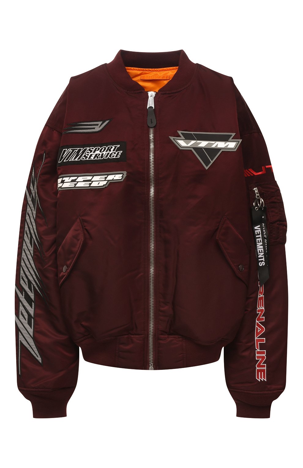 Утепленный бомбер VETEMENTS бордового цвета по цене 265000 руб., арт. UA52JA700R 1307/W, фото 1 Утепленный бомбер VETEMENTS, арт. UA52JA700R 1307/W, фото 1
