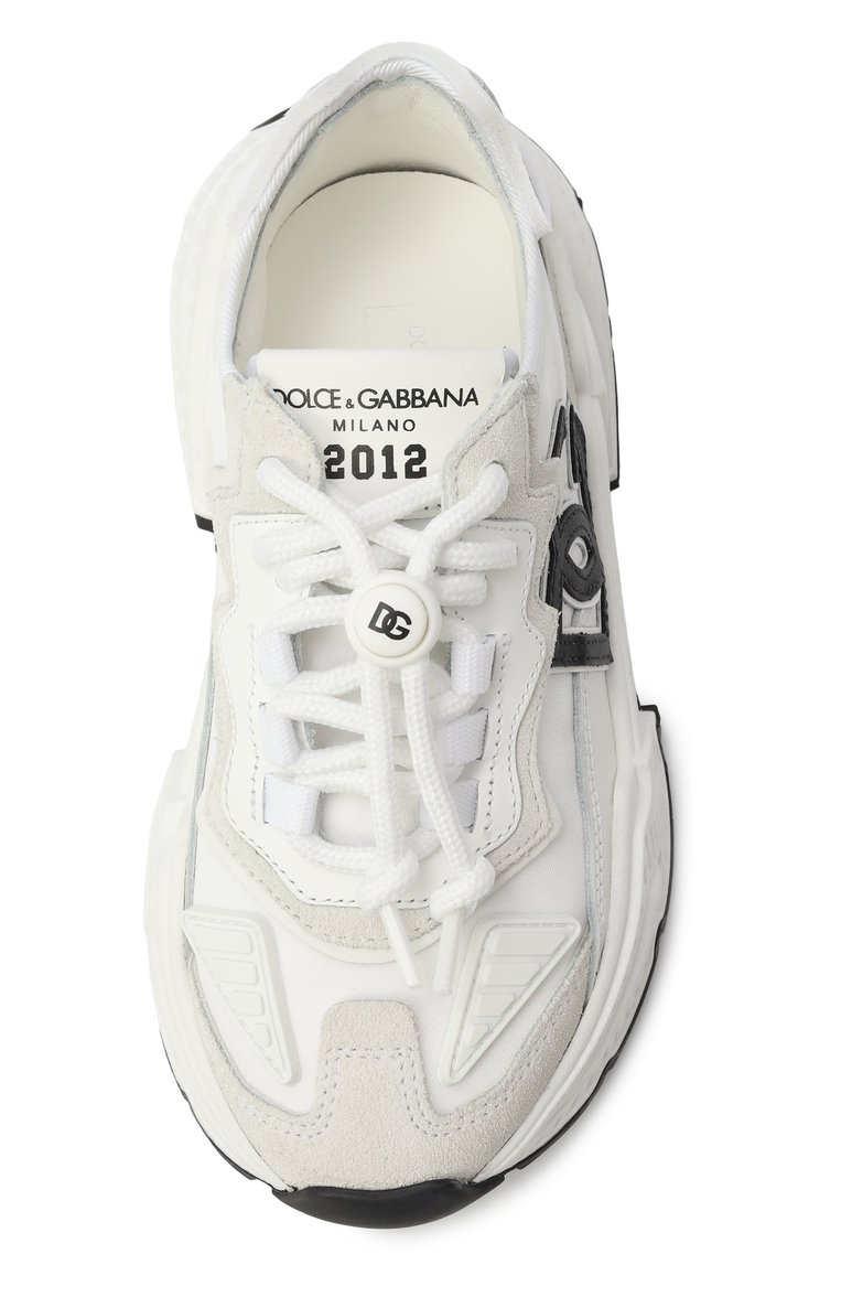 Мужского комбинированные кроссовки daymaster DOLCE & GABBANA белого цвета, арт. DA5119/AQ040/24-28 | Фото 4 (Нос: Не проставлено; Материал внешний: Текстиль; Материал внутренний: Натуральная кожа; Региональные ограничения белый список (Axapta Mercury): Не проставлено; Стили: Гранж)