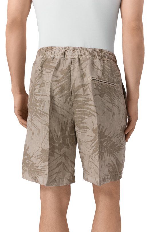 Льняные шорты InLinum PAJAMA C0RT0/TR0PICAL Бежевый  PAJAMA C0RT0/TR0PICAL Фото 4