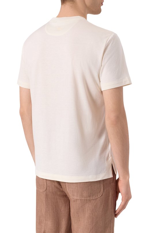 Футболка из шелка и хлопка Colombo TS00404/M0146-J0 Кремовый  TS00404/M0146-J0 Фото 4