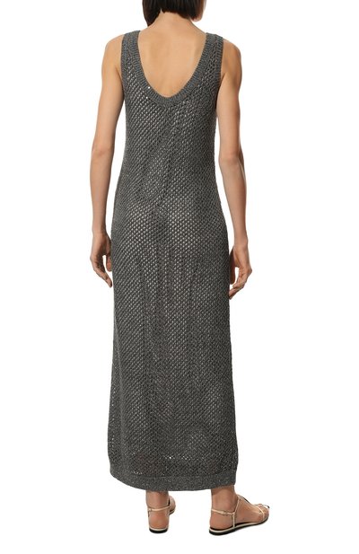 Платье изо льна и хлопка BRUNELLO CUCINELLI, арт. 221MAJ586A90, фото 4