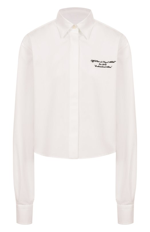 Хлопковая рубашка Off-White 0WGE02AS25FAB001 Белый 0WGE02AS25FAB001