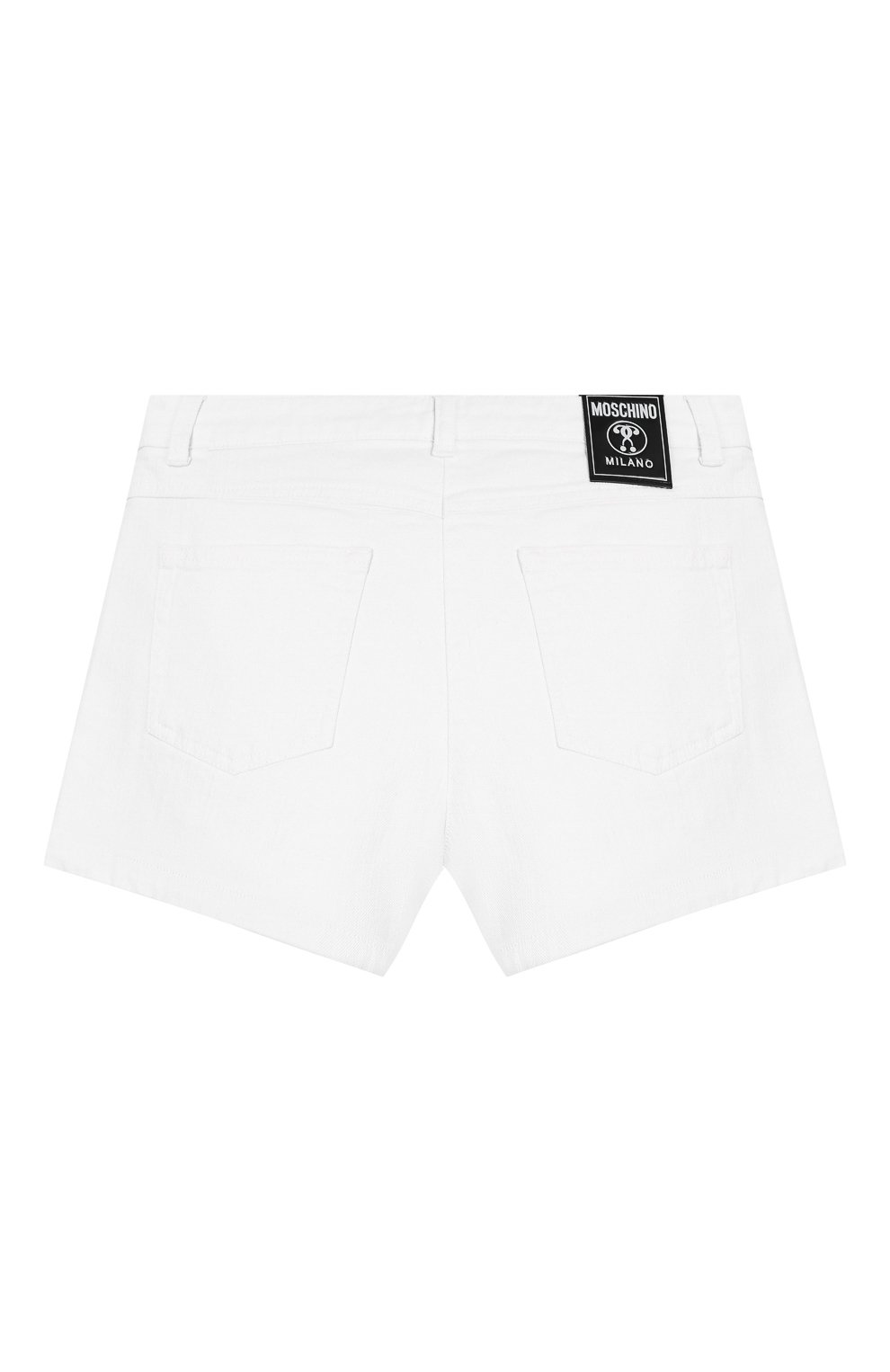 Джинсовые шорты MOSCHINO белого цвета по цене 8975 руб., арт. HDP03C/LTC02/4A-8A, фото 2 Джинсовые шорты MOSCHINO, арт. HDP03C/LTC02/4A-8A, фото 2