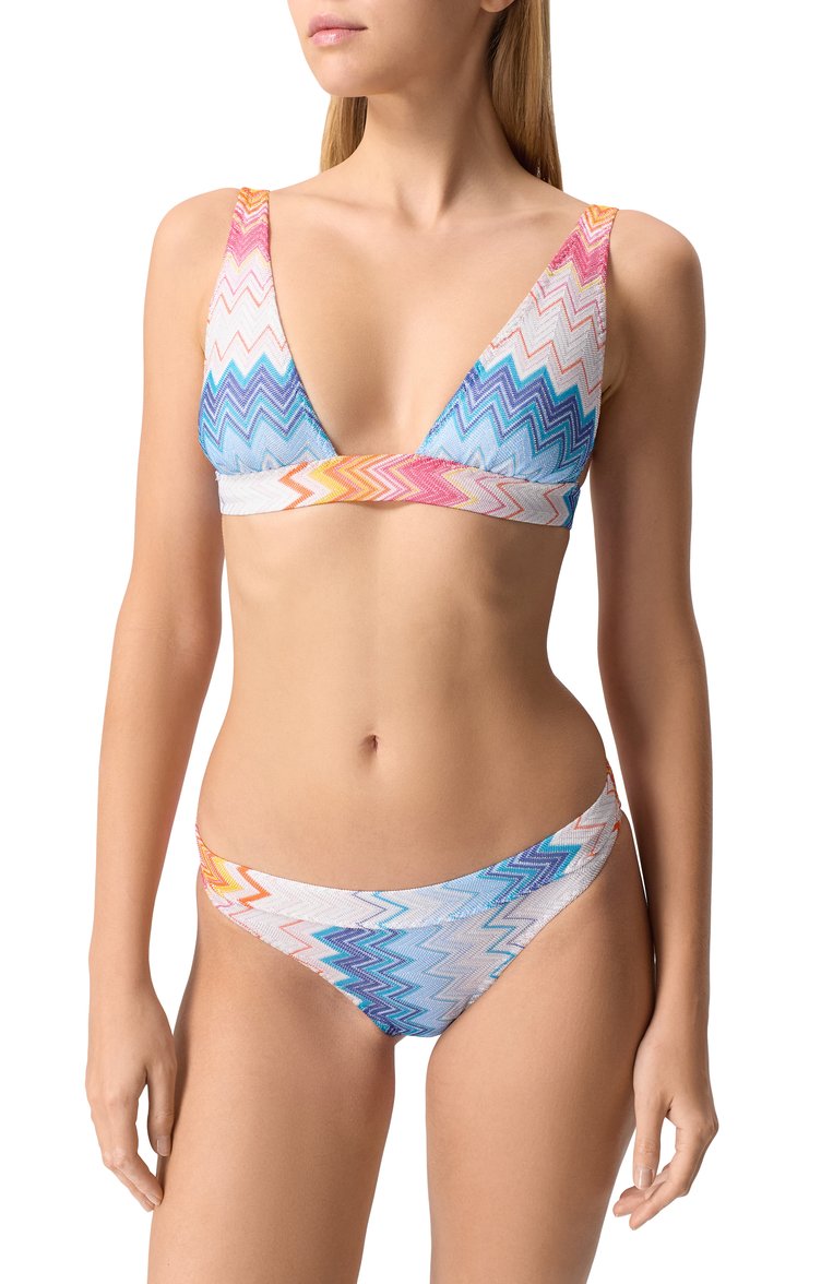 Женский раздельный купальник MISSONI голубого цвета, арт. MC22SP02/BR00ZY | Фото 2 (Материал внешний: Вискоза; Нос: Не проставлено; Женское Кросс-КТ: Раздельные купальники)