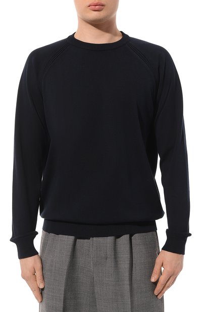 Хлопковый джемпер CORTIGIANI темно-синего цвета по цене 65800 руб., арт. 719310, фото 3 Хлопковый джемпер CORTIGIANI, арт. 719310, фото 3