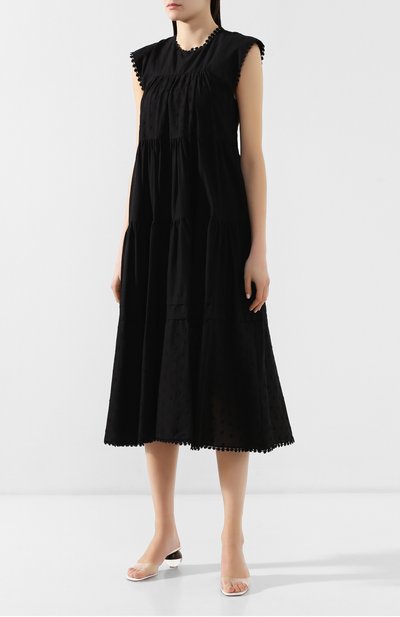 Хлопковое платье SEE BY CHLOÉ черного цвета по цене 37600 руб., арт. CHS19SR017029, фото 3 Хлопковое платье SEE BY CHLOÉ, арт. CHS19SR017029, фото 3