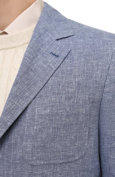 Пиджак изо льна и шерсти BRUNELLO CUCINELLI голубого цвета по цене 342000 руб., арт. MD4957BND, фото 5 Пиджак изо льна и шерсти BRUNELLO CUCINELLI, арт. MD4957BND, фото 5