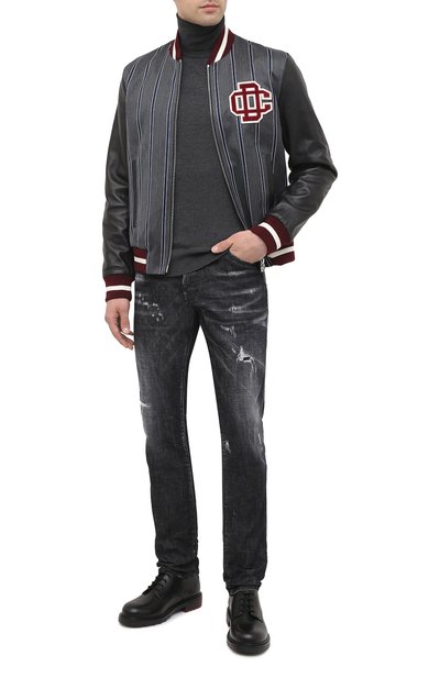 Бомбер из шерсти и хлопка DSQUARED2 серого цвета по цене 141500 руб., арт. S74AM1069/S52988, фото 2 Бомбер из шерсти и хлопка DSQUARED2, арт. S74AM1069/S52988, фото 2